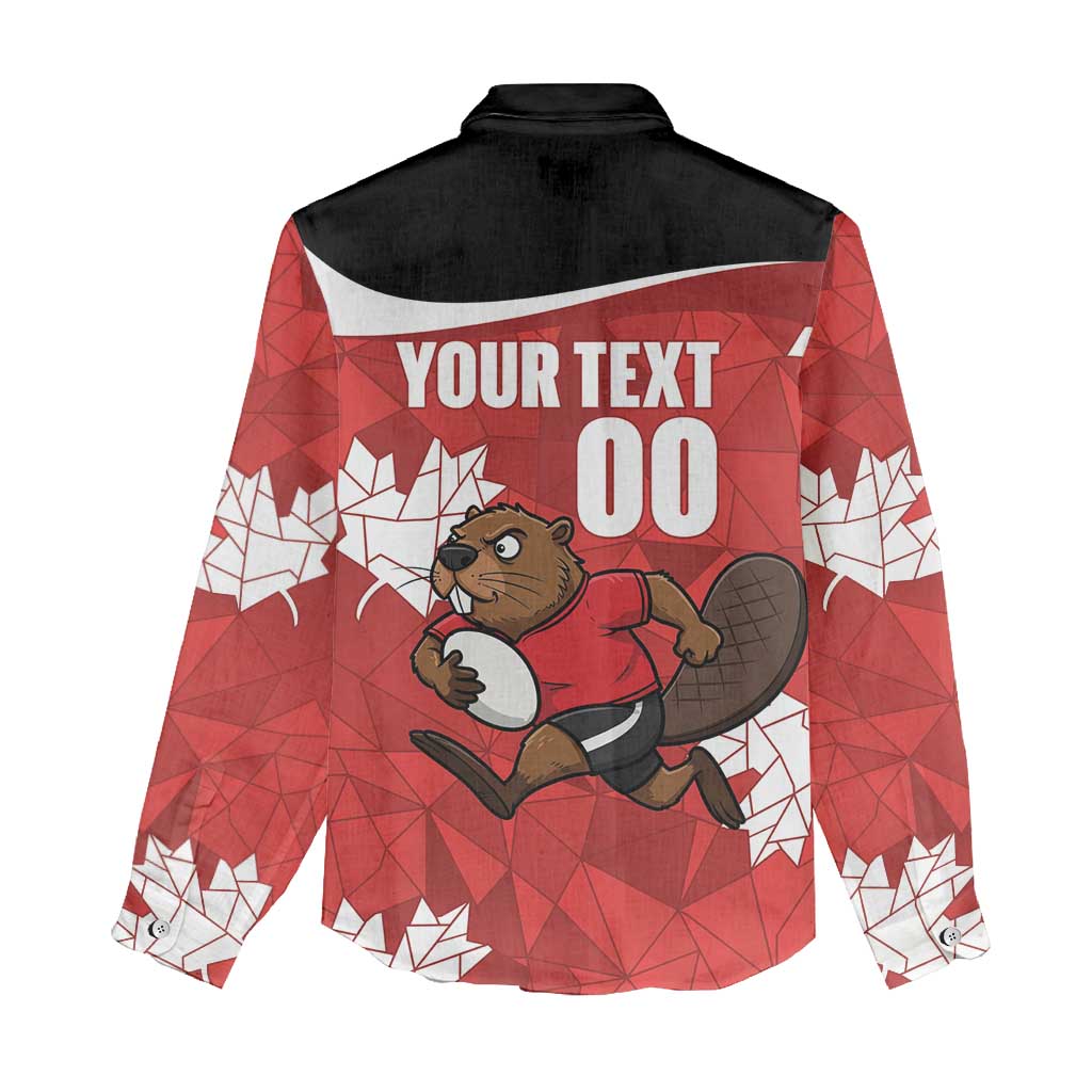 Canada Rugby Custom Women Casual Shirt Beaver Mascot Go Canadian