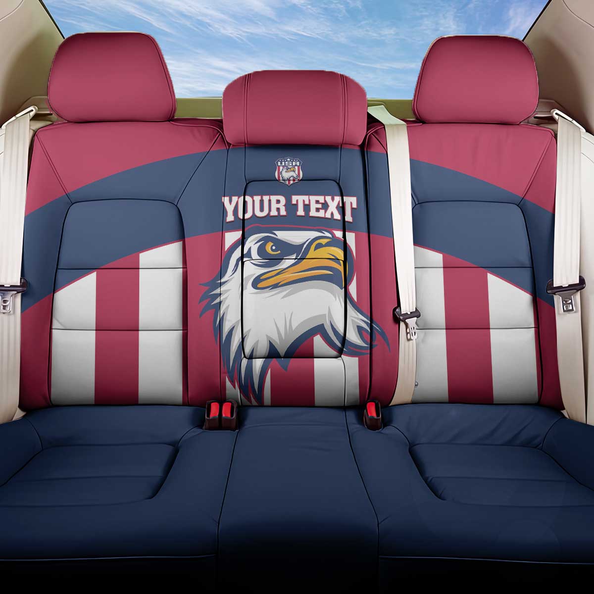 USA 2025 Rugby Custom Back Car Seat Cover Come On Eagle