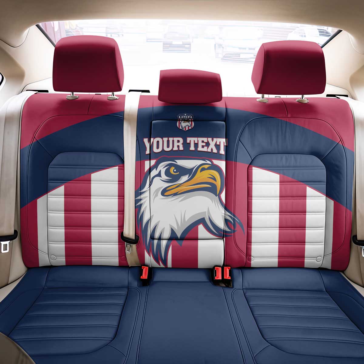 USA 2025 Rugby Custom Back Car Seat Cover Come On Eagle