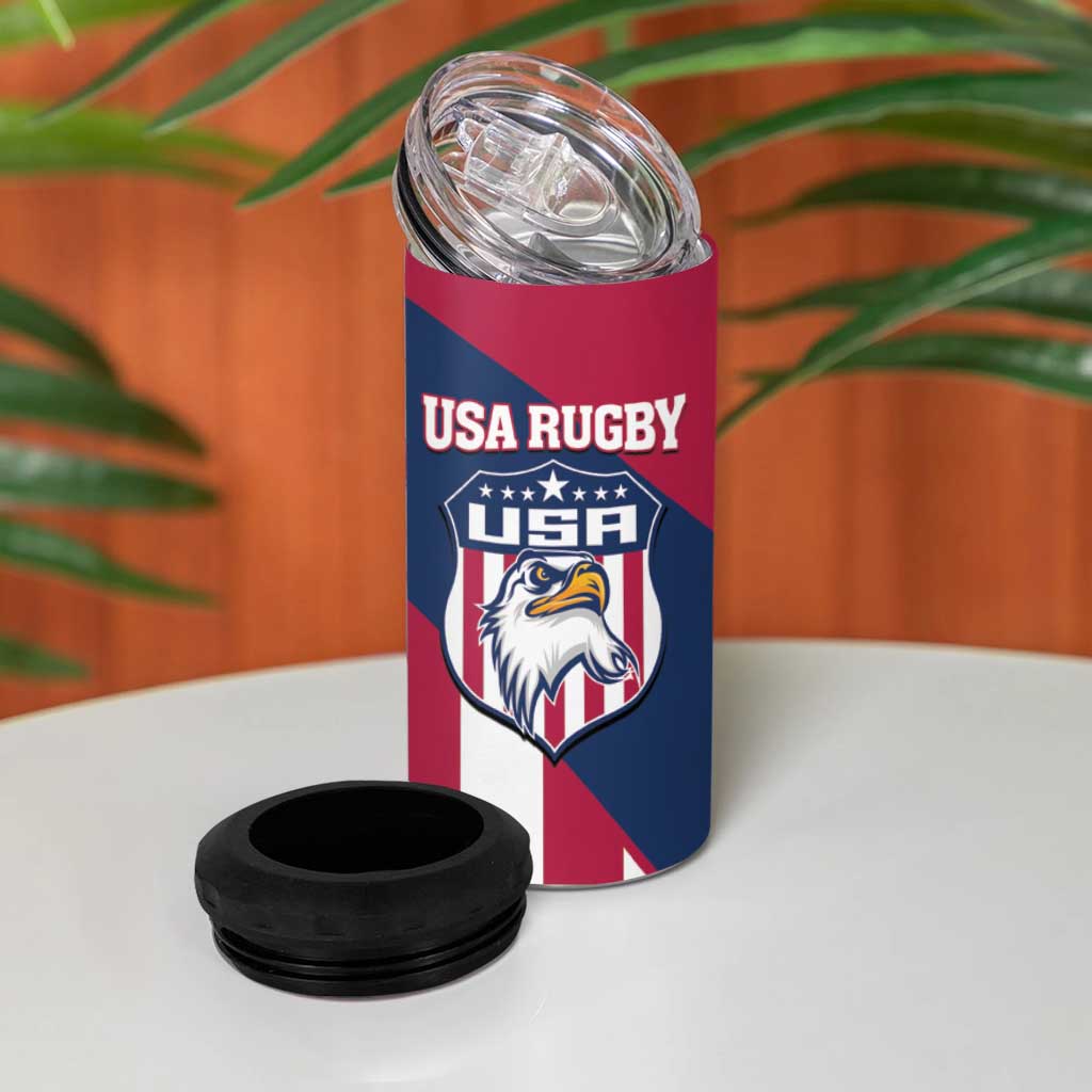 USA 2025 Rugby Custom 4 in 1 Can Cooler Tumbler Come On Eagle