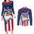 USA 2025 Rugby Custom Couples Matching Long Sleeve Bodycon Dress and Long Sleeve Button Shirt Come On Eagle