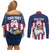 USA 2025 Rugby Custom Couples Matching Off Shoulder Short Dress and Long Sleeve Button Shirt Come On Eagle