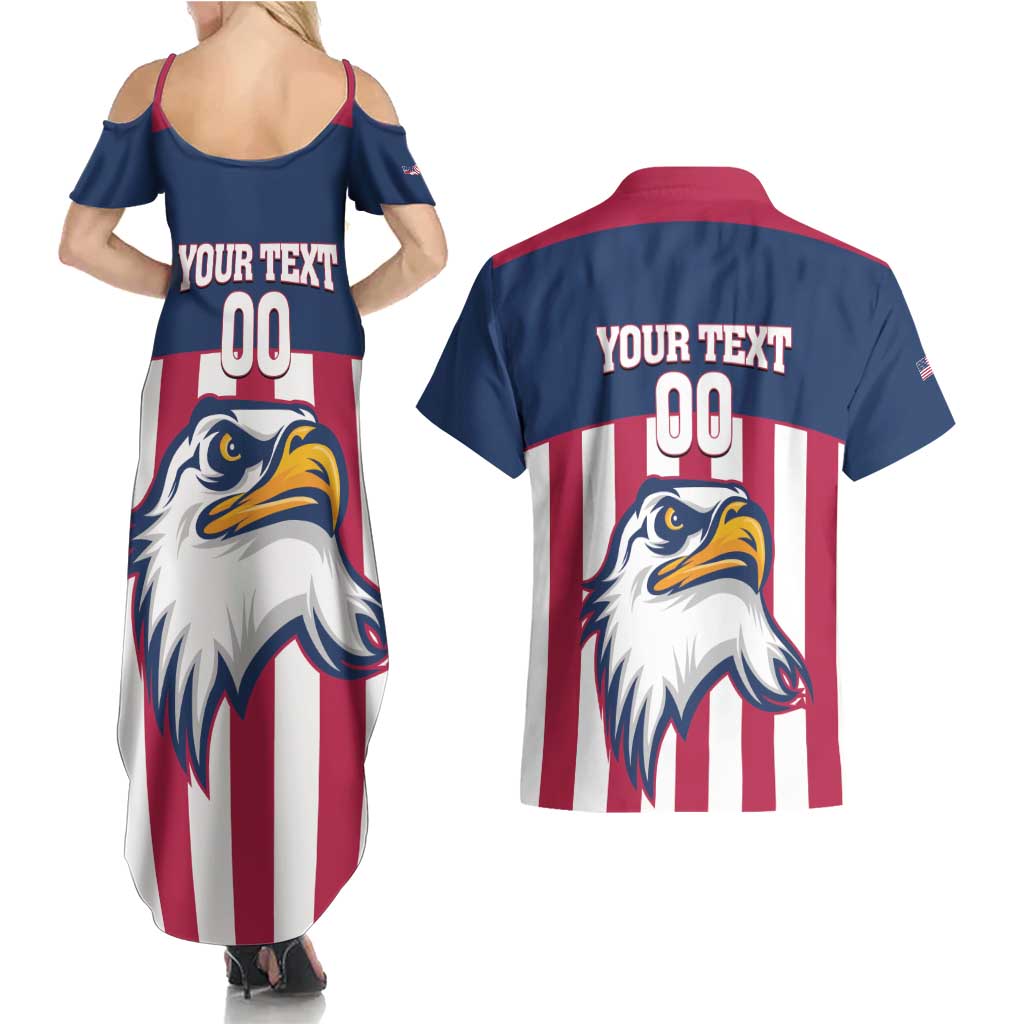 USA 2025 Rugby Custom Couples Matching Summer Maxi Dress and Hawaiian Shirt Come On Eagle