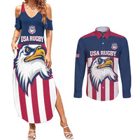 USA 2025 Rugby Custom Couples Matching Summer Maxi Dress and Long Sleeve Button Shirt Come On Eagle