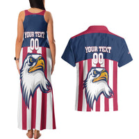USA 2025 Rugby Custom Couples Matching Tank Maxi Dress and Hawaiian Shirt Come On Eagle