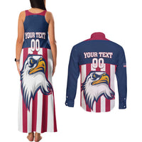 USA 2025 Rugby Custom Couples Matching Tank Maxi Dress and Long Sleeve Button Shirt Come On Eagle