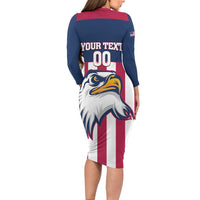USA 2025 Rugby Custom Family Matching Long Sleeve Bodycon Dress and Hawaiian Shirt Come On Eagle