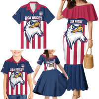 USA 2025 Rugby Custom Family Matching Mermaid Dress and Hawaiian Shirt Come On Eagle