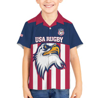 USA 2025 Rugby Custom Family Matching Off The Shoulder Long Sleeve Dress and Hawaiian Shirt Come On Eagle