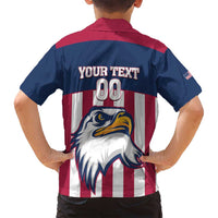 USA 2025 Rugby Custom Family Matching Off Shoulder Short Dress and Hawaiian Shirt Come On Eagle