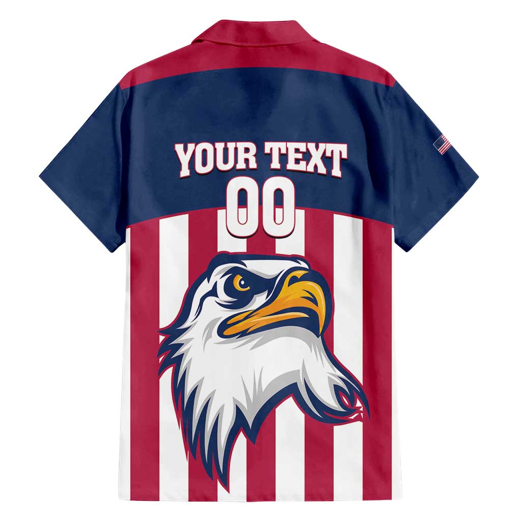 USA 2025 Rugby Custom Family Matching Off Shoulder Short Dress and Hawaiian Shirt Come On Eagle