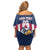 USA 2025 Rugby Custom Family Matching Off Shoulder Short Dress and Hawaiian Shirt Come On Eagle