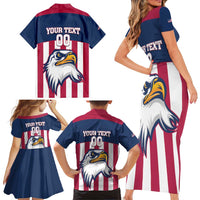 USA 2025 Rugby Custom Family Matching Short Sleeve Bodycon Dress and Hawaiian Shirt Come On Eagle