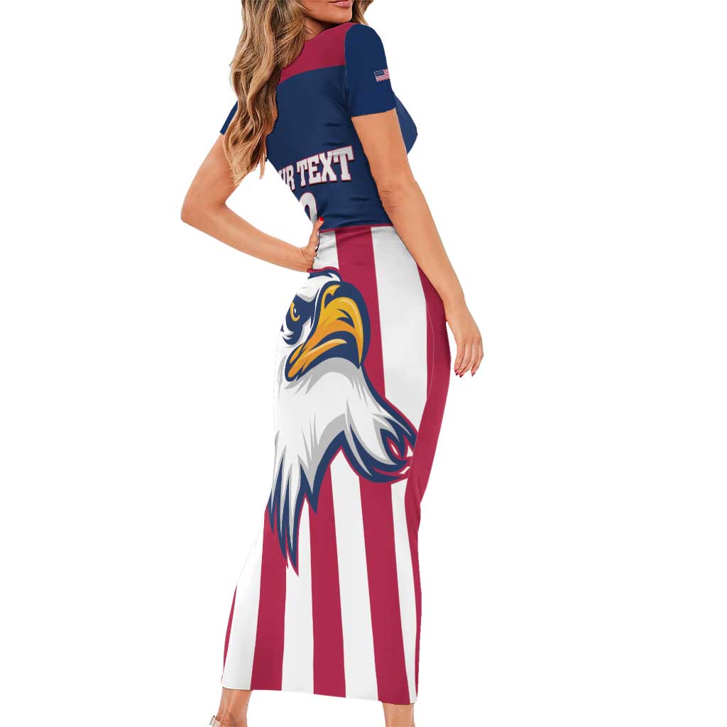 USA 2025 Rugby Custom Family Matching Short Sleeve Bodycon Dress and Hawaiian Shirt Come On Eagle