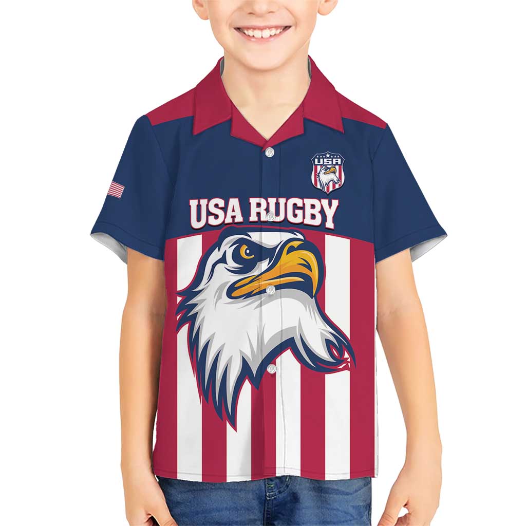 USA 2025 Rugby Custom Family Matching Short Sleeve Bodycon Dress and Hawaiian Shirt Come On Eagle