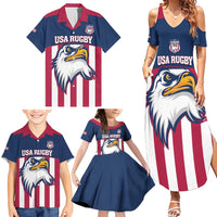 USA 2025 Rugby Custom Family Matching Summer Maxi Dress and Hawaiian Shirt Come On Eagle