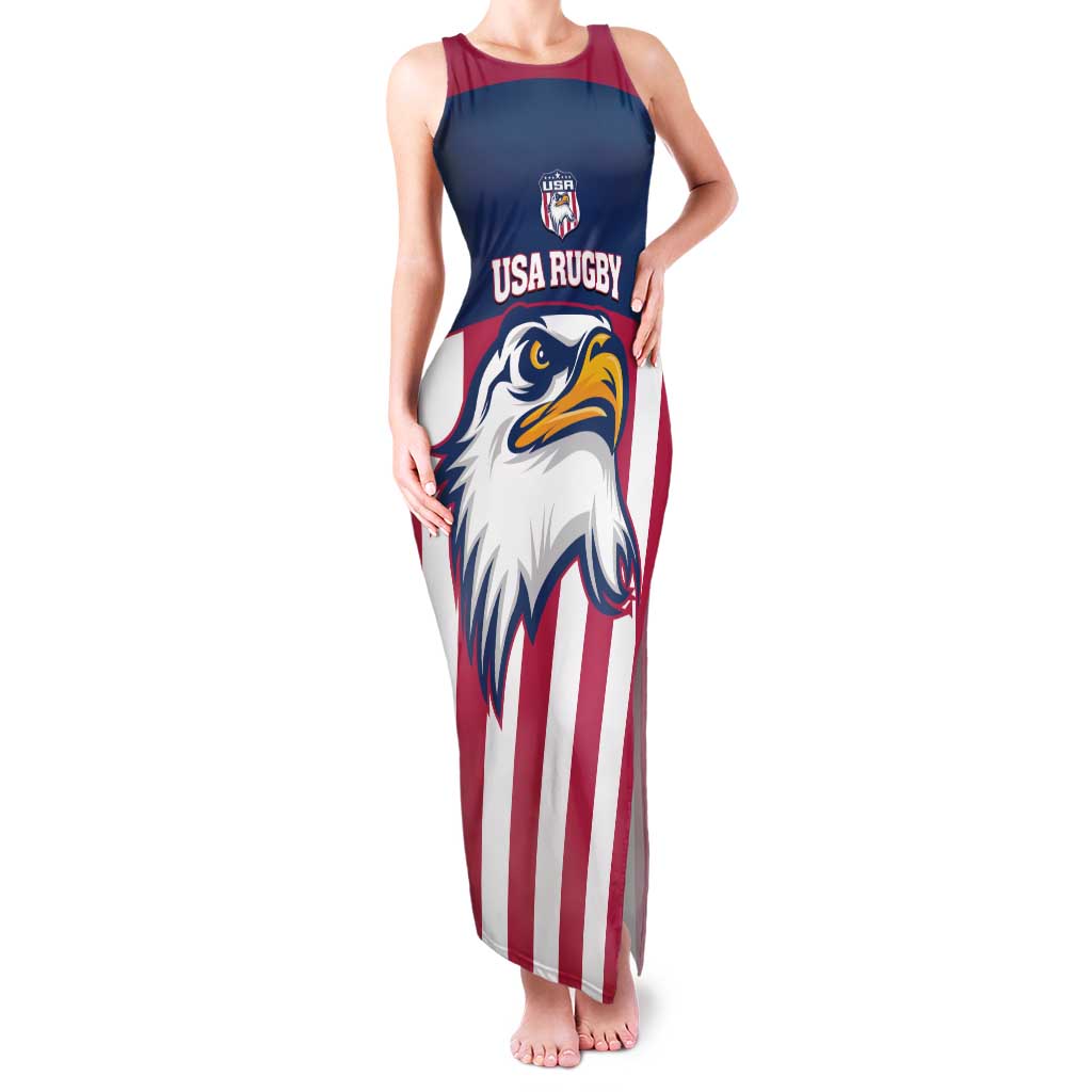 USA 2025 Rugby Custom Family Matching Tank Maxi Dress and Hawaiian Shirt Come On Eagle