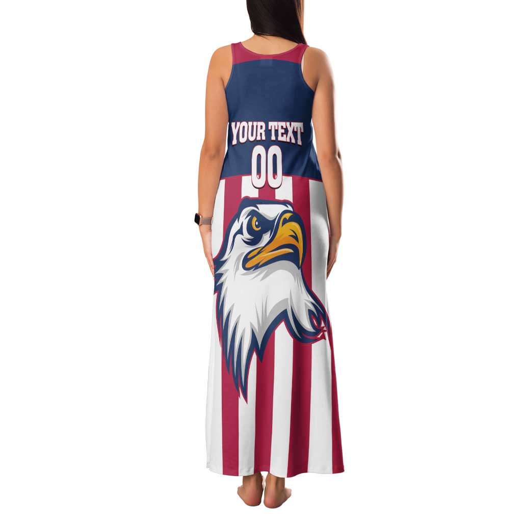 USA 2025 Rugby Custom Family Matching Tank Maxi Dress and Hawaiian Shirt Come On Eagle