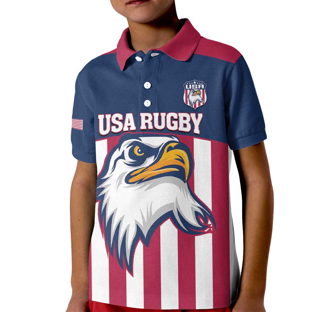 USA 2025 Rugby Custom Kid Polo Shirt Come On Eagle
