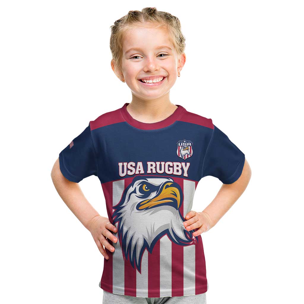 USA 2025 Rugby Custom Kid T Shirt Come On Eagle