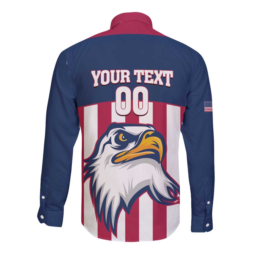USA 2025 Rugby Custom Long Sleeve Button Shirt Come On Eagle