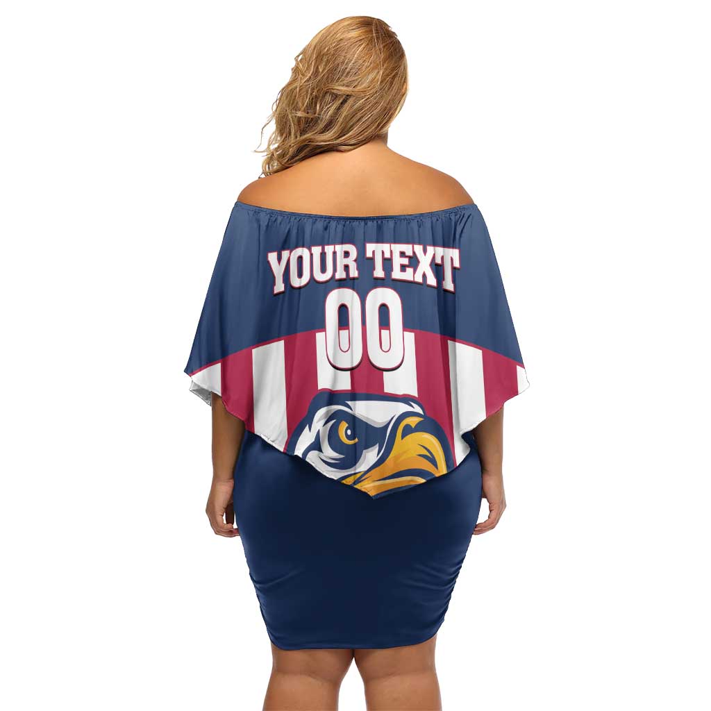 USA 2025 Rugby Custom Off Shoulder Short Dress Come On Eagle