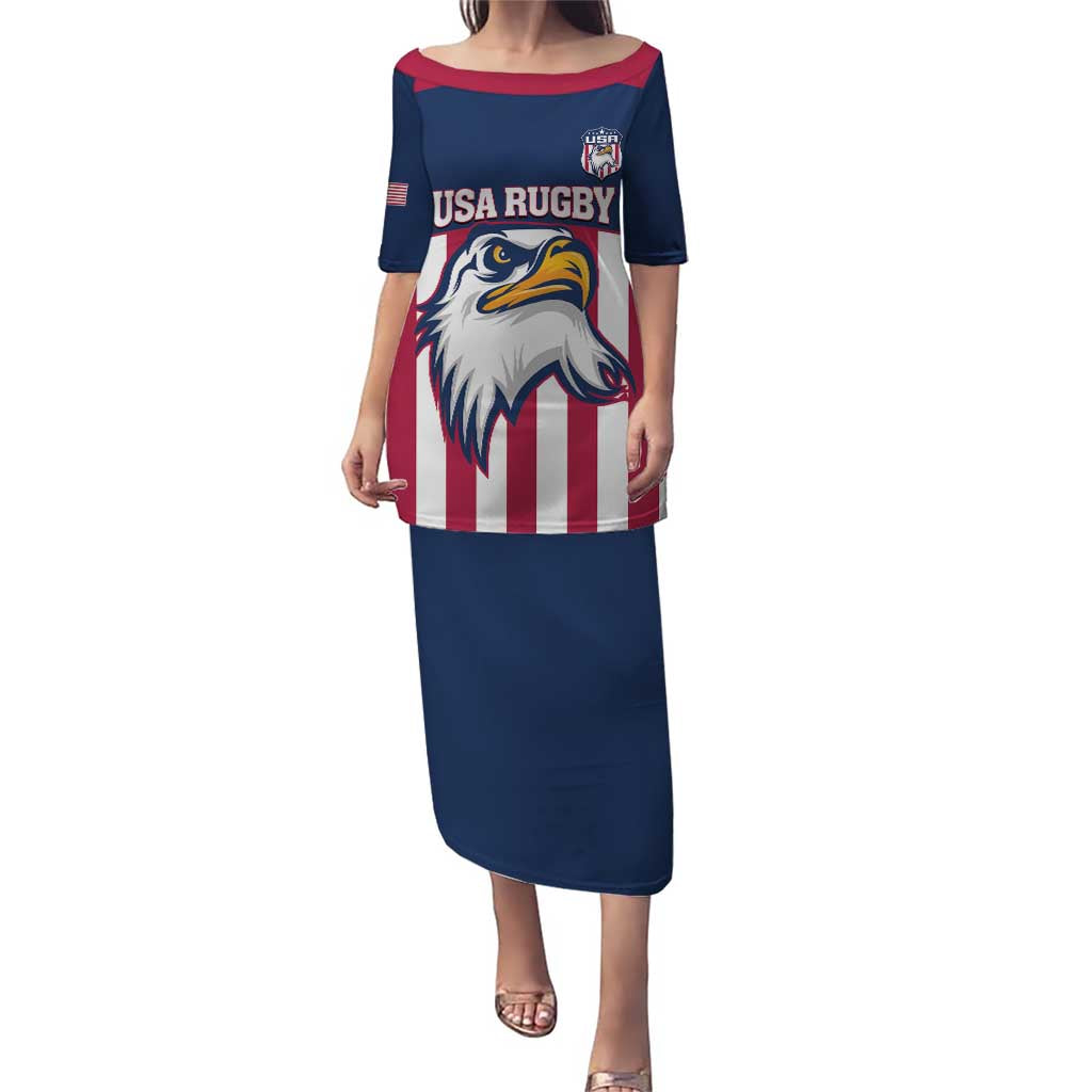 USA 2025 Rugby Custom Puletasi Come On Eagle