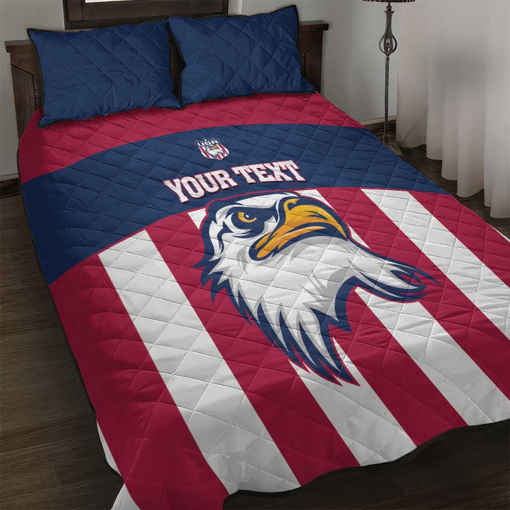 USA 2025 Rugby Custom Quilt Bed Set Come On Eagle