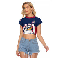 USA 2025 Rugby Custom Raglan Cropped T Shirt Come On Eagle