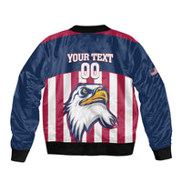 USA 2025 Rugby Custom Sleeve Zip Bomber Jacket Come On Eagle