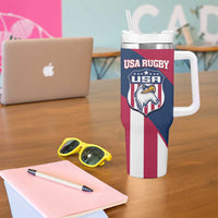 USA 2025 Rugby Custom Tumbler With Handle Come On Eagle