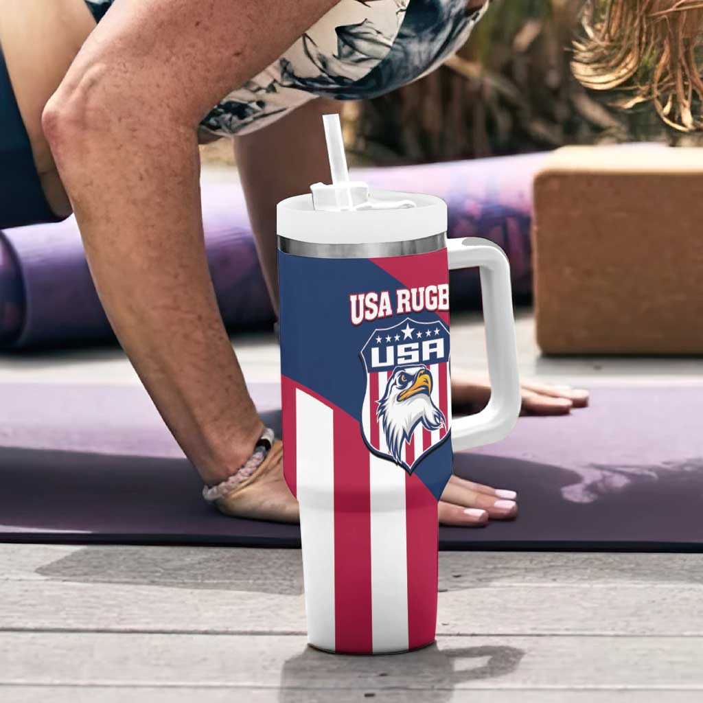 USA 2025 Rugby Custom Tumbler With Handle Come On Eagle