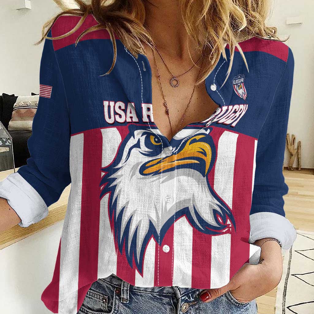 USA 2025 Rugby Custom Women Casual Shirt Come On Eagle