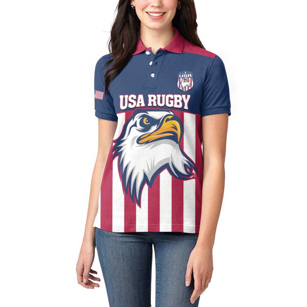 USA 2025 Rugby Custom Women Polo Shirt Come On Eagle