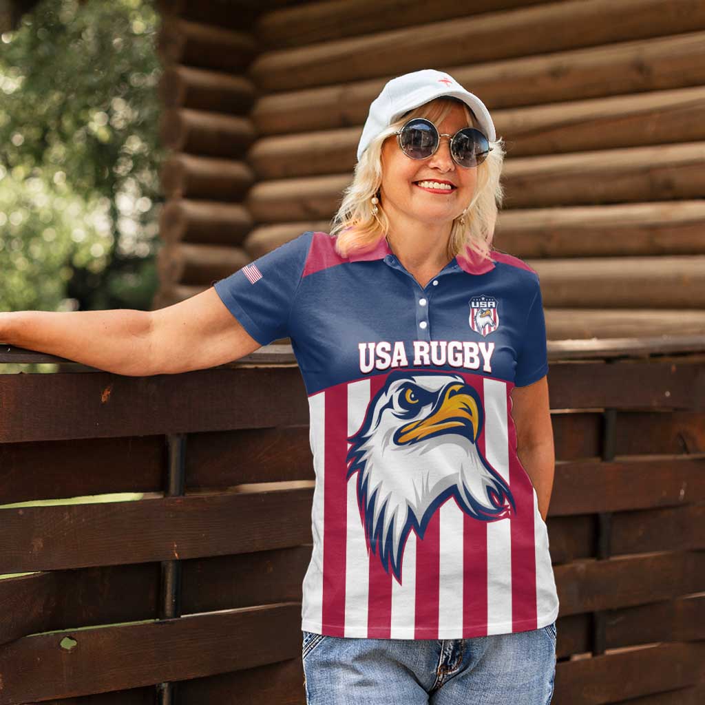 USA 2025 Rugby Custom Women Polo Shirt Come On Eagle
