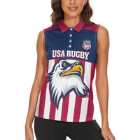 USA 2025 Rugby Custom Women Sleeveless Polo Shirt Come On Eagle