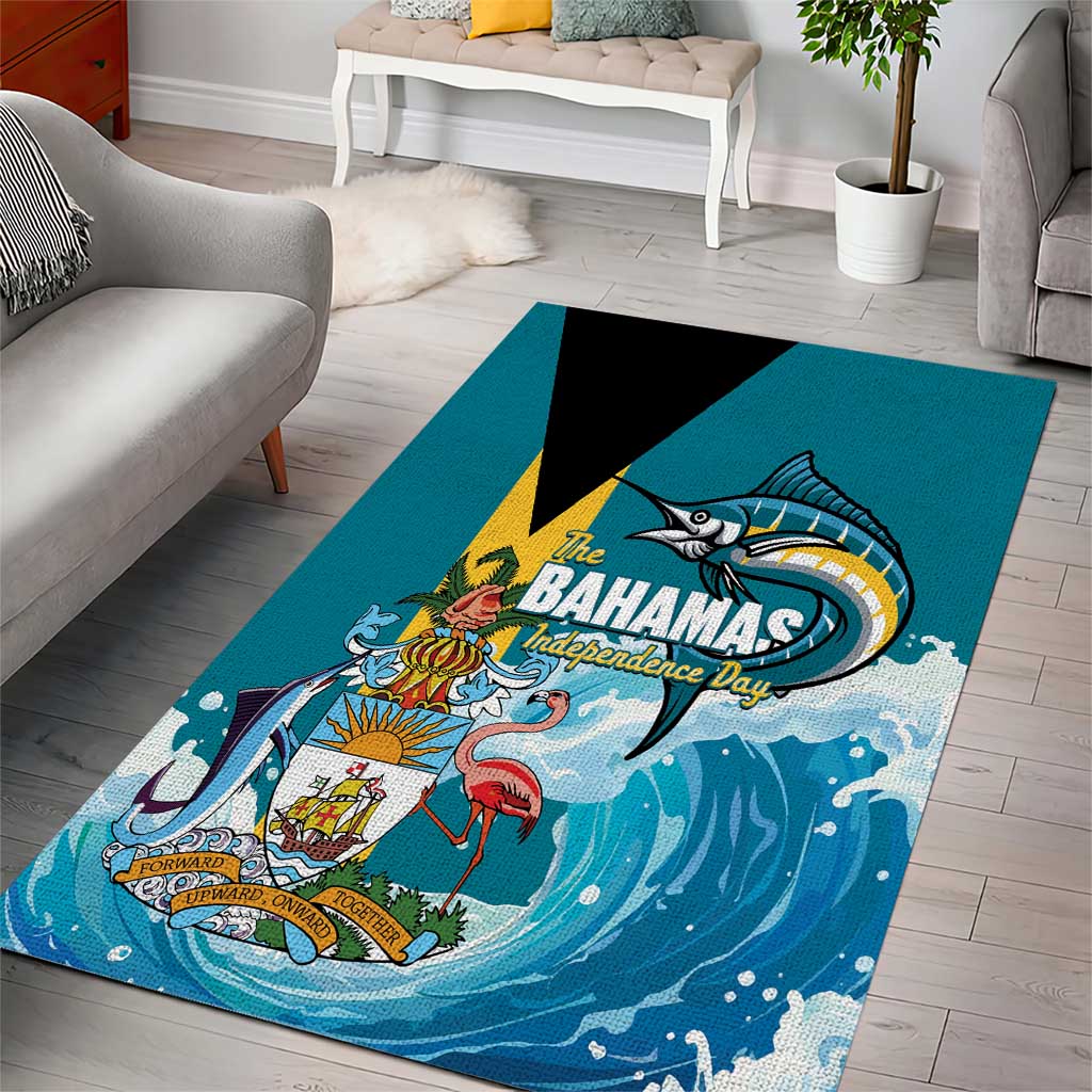The Bahamas Independence Day Area Rug Bahamian Blue Marlin National Color