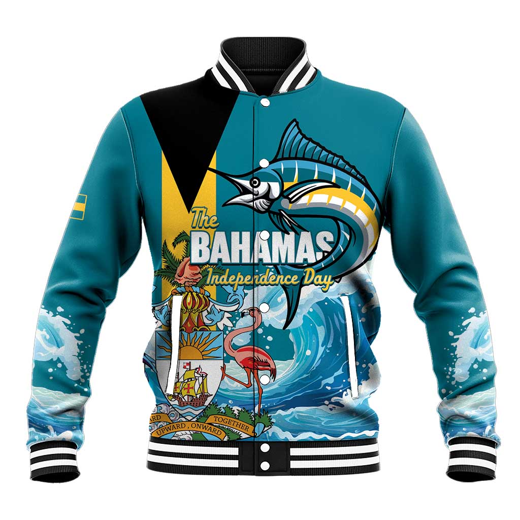 The Bahamas Independence Day Baseball Jacket Bahamian Blue Marlin National Color