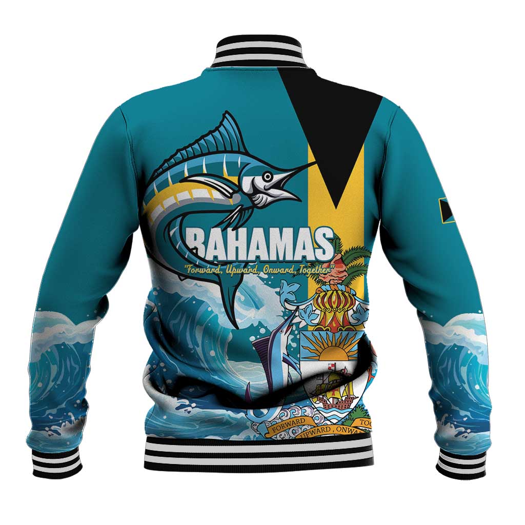 The Bahamas Independence Day Baseball Jacket Bahamian Blue Marlin National Color