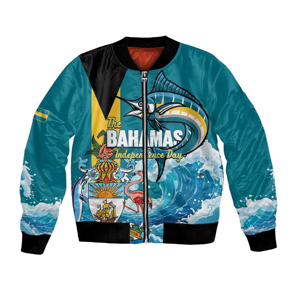 The Bahamas Independence Day Bomber Jacket Bahamian Blue Marlin National Color