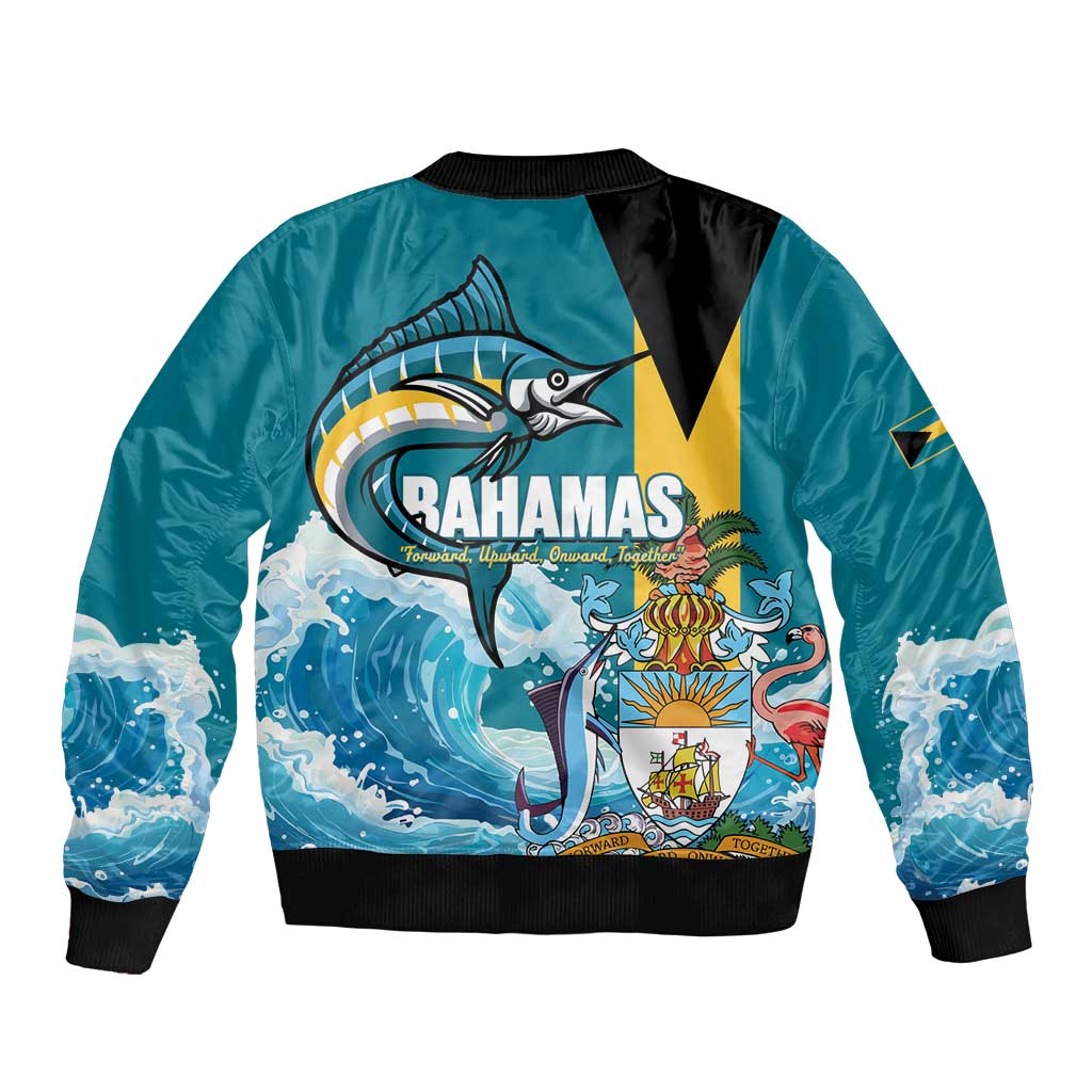 The Bahamas Independence Day Bomber Jacket Bahamian Blue Marlin National Color