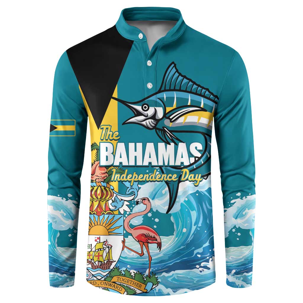 The Bahamas Independence Day Button Sweatshirt Bahamian Blue Marlin National Color