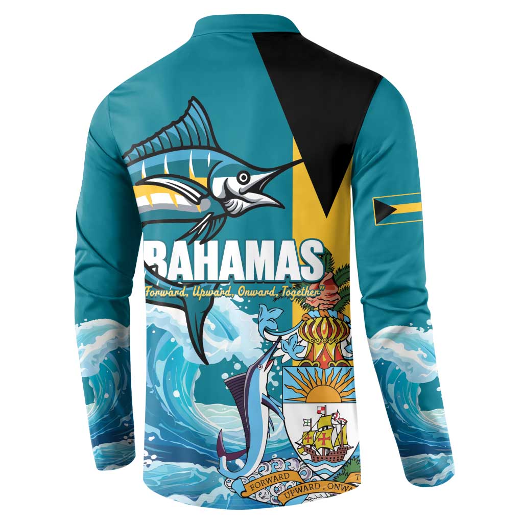 The Bahamas Independence Day Button Sweatshirt Bahamian Blue Marlin National Color