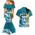 The Bahamas Independence Day Couples Matching Mermaid Dress and Hawaiian Shirt Bahamian Blue Marlin National Color