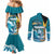 The Bahamas Independence Day Couples Matching Mermaid Dress and Long Sleeve Button Shirt Bahamian Blue Marlin National Color