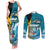 The Bahamas Independence Day Couples Matching Tank Maxi Dress and Long Sleeve Button Shirt Bahamian Blue Marlin National Color