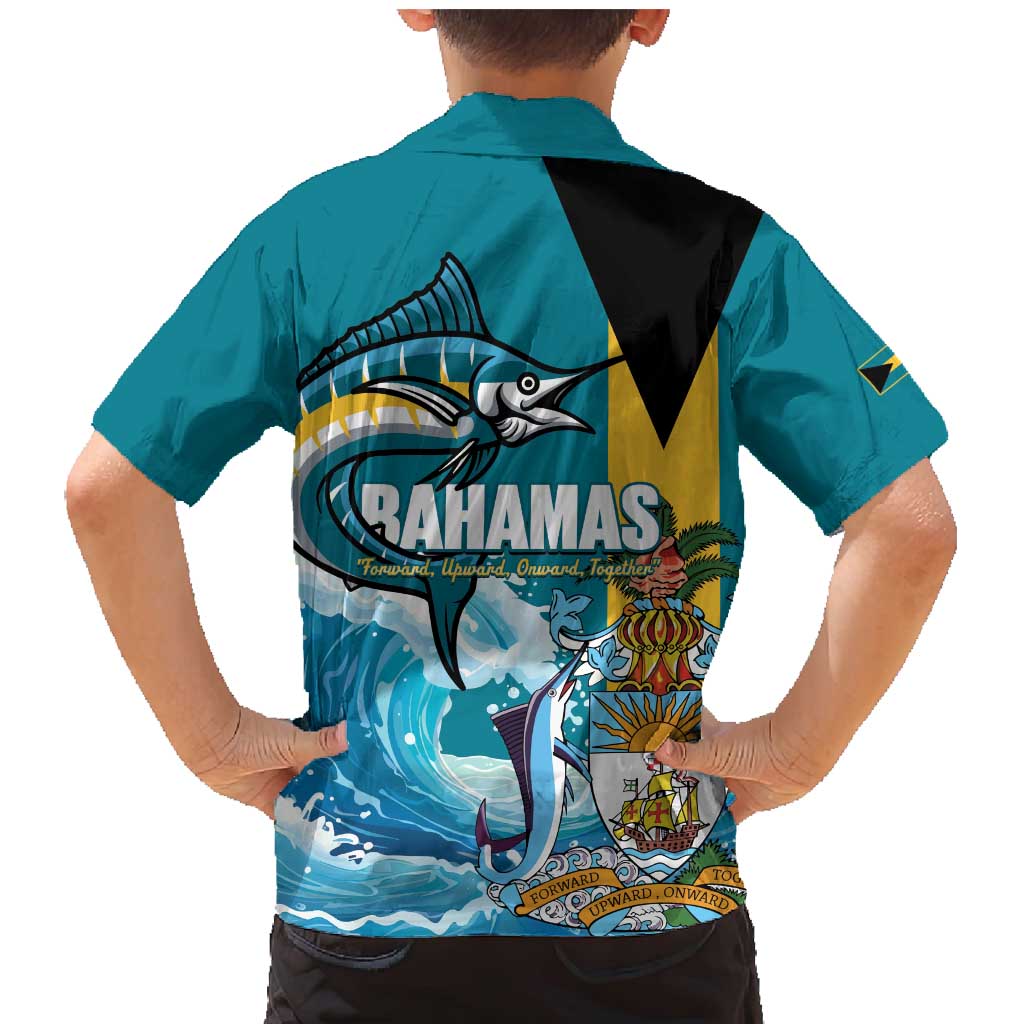 The Bahamas Independence Day Family Matching Mermaid Dress and Hawaiian Shirt Bahamian Blue Marlin National Color