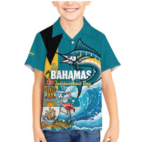 The Bahamas Independence Day Family Matching Mermaid Dress and Hawaiian Shirt Bahamian Blue Marlin National Color