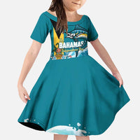 The Bahamas Independence Day Family Matching Off Shoulder Maxi Dress and Hawaiian Shirt Bahamian Blue Marlin National Color