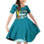 The Bahamas Independence Day Family Matching Off Shoulder Short Dress and Hawaiian Shirt Bahamian Blue Marlin National Color